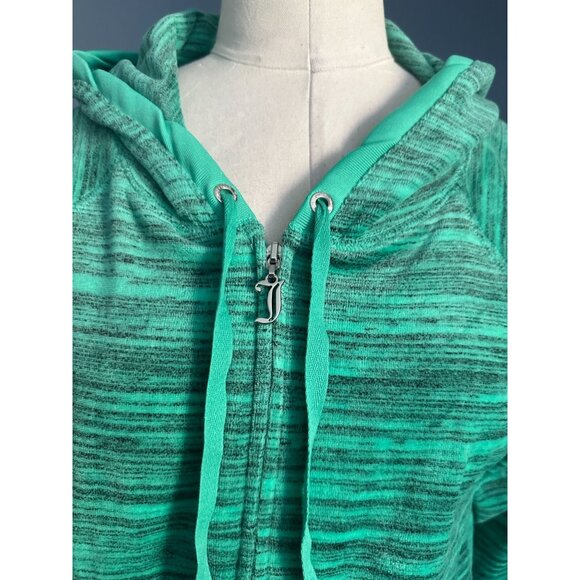 NWT 2pc Juicy Couture Womens Track Jacket Size L Green Zip Terry Hooded Rhinesto - Picture 5 of 10